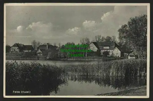 140048 AK Felde Holst. 1937 Achterwehr Häuser am See