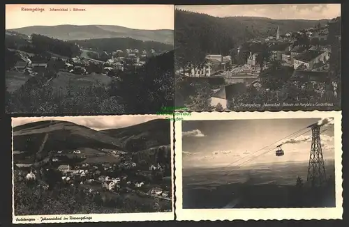 143896 4 AK Johannisbad Schwebebahn Sudetengau 1939 Böhmen um 1910 Kurplatz