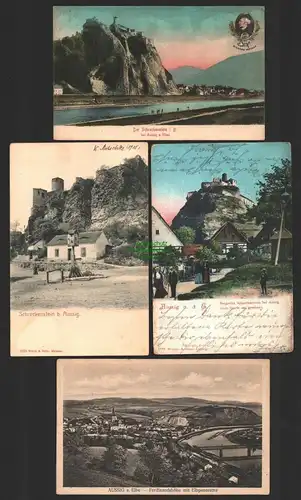 143866 4 AK Usti nad Labem Schreckenstein vom Dorfe 1905 Ferdinandshöhe 1921