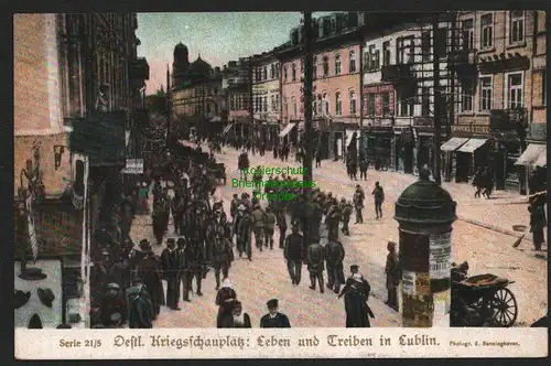 144114 AK Lublin Östlicher Kriegsschauplatz Leben und Treiben Soldaten 1. WK