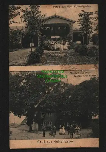 145153 AK Hohenaspe Holstein Krs. Steinberg 1910 Gasthof zur Post Konzertgarten