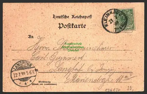 147109 AK Kleinkrug Wpr. 1899 Mühle Försterei Bahnstrecke Marienwerder–Schmentau