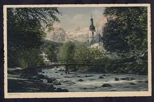 34075 AK Ramsau bei Berchtesgaden Reiteralpe Kirche, ungelaufen um 1925