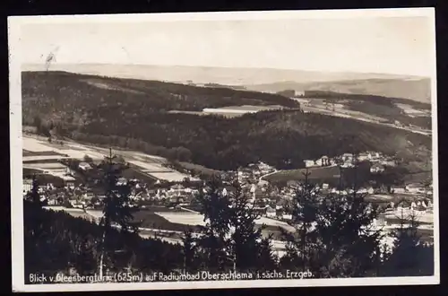 39117 AK Blick vom Gleesbergturm auf Radiumbad Oberschlema Fotokarte 1929