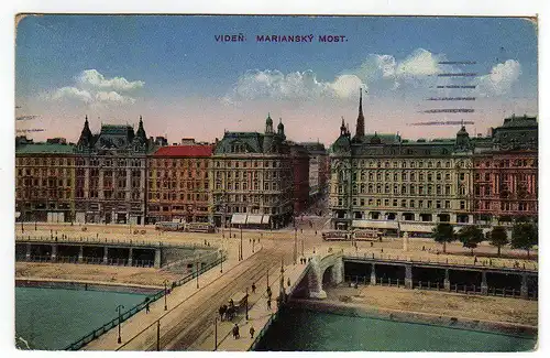 39495 AK Viden Wien Mariansky Most  Brücke um 1920