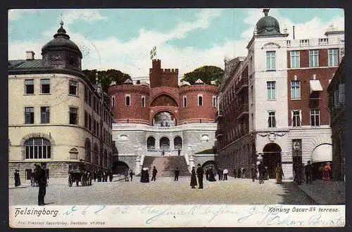 62274 AK Helsingborg Konung Oscar terass Fra Sverige 1903