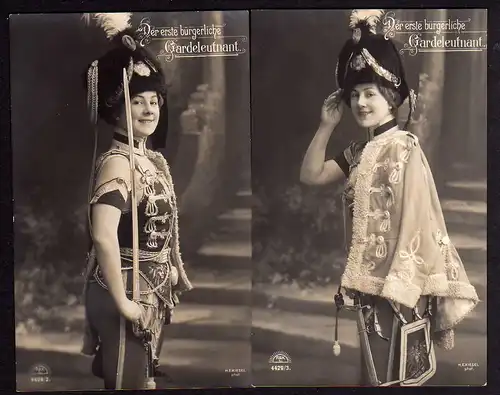 64247 AK Der erste bürgerliche Gardeleutnant um 1915 Fotokarte Frau in Uniform