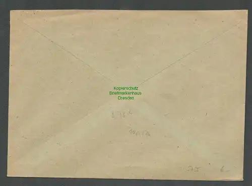 B5755 Gebühr bezahlt 1945 Brief Eppendorf Sachs. H. Richter Holzwarenfabrik