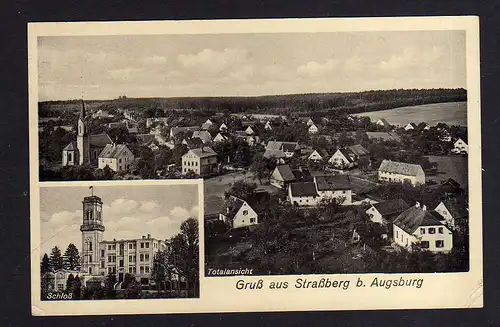 106278 AK Straßberg bei Augsburg um 1935 Gesamtansicht Schloss