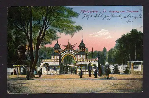 110919 AK Königsberg Ostpr. 1915 Eingang zum Tiergarten