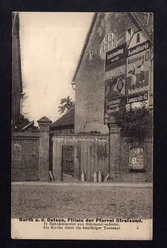 111942 AK Barth a. d. Ostsee Filiale der Pfarrei Stralsund Eingang zur k. Kirche