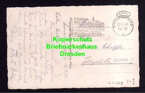 114503 AK Ostseebad Swinemünde 1941 Anlagen Kurhaus Feldpost