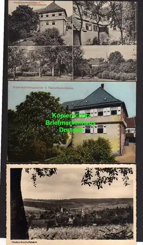 114584 3 AK Neckarbischofsheim 1917 Kreishaushaltungsschule Panorama 1939 Fotoka