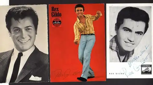 115491 2x Autogrammkarte Rex Gildo Electrola Ariola + Karte Toni Curtis