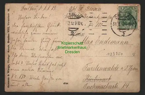 139951 AK Breslau Fotokarte Fanilie 1912 Mädchen Kind mit Puppe