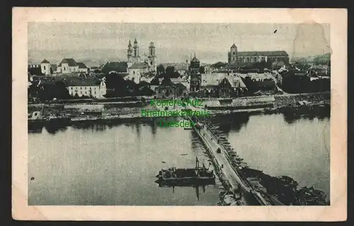 140190 AK Kaunas Kowno Litauen 1917 Feldpost Pontonbrücke Notbrücke