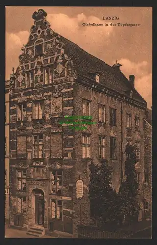 147190 AK Danzig um 1910 Giebelhaus in dr Töpfergasse