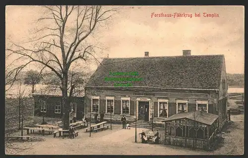 147083 AK Forsthaus Försterei Fährkrug bei Templin 1907