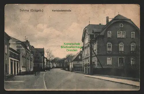 146866 AK Sehma Erzgebirge Karlsbaderstraße 1926