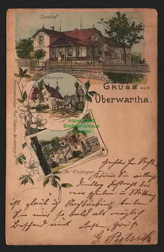 146809 Litho Oberwartha Gasthof Klostergut 1898 Verlag Paul Schulze Moritzburg