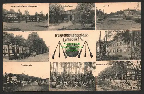 147065 AK Lambinowice Lamsdorf Truppenübungsplatz um 1918 Wache Feldschmiede