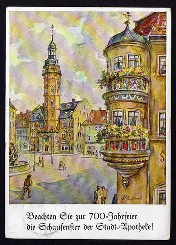 47184 AK Gera Festpostkarte 700 Jahrfeier Apotheke 1937
