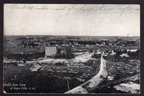 62759 AK Sioux Falls South Dakota Birds Eye View 1909