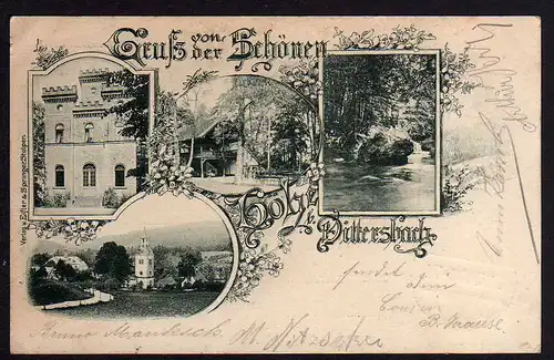 77458 AK Dittersbach Schöne Höhe Gasthaus Schloss bei Stolpen 1900