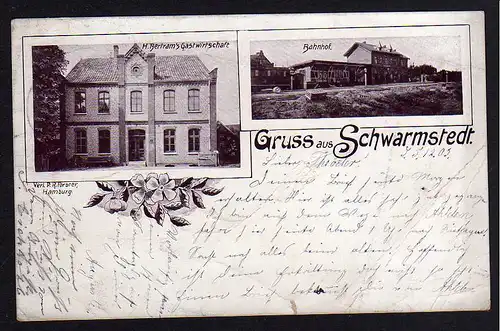 79664 AK Schwarmstedt Bertrams Gastwirtschaft Bahnhof Gleisseite 1903