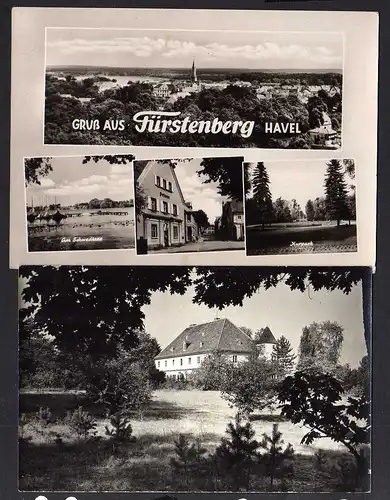 99104 2 AK Fürstenberg Havel Postamt 1964 FDGB Kindererholungsheim Damshöhe
