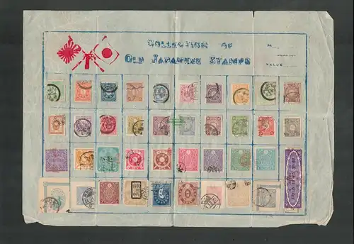 B-5525 Japanese old postage stamps 29 Stück Souvenir