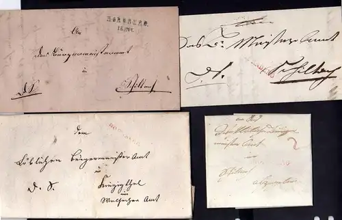 B108 4 Briefe Homburg Baden 1851 1845 1836 mit Siegel Stadt Pfarr Amt