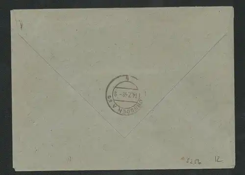 h5256 SBZ 197 Währungsreform 1948 Brief Einschreiben Nossen nach Dresden Stempel