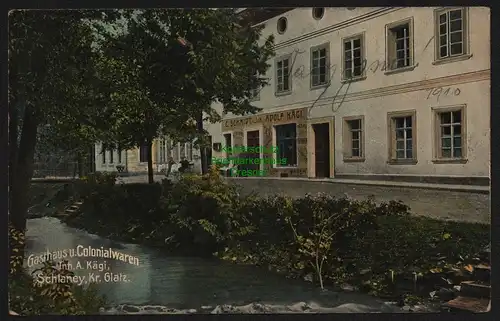 148736 AK Schlaney Slone Kr. Glatz Gasthaus und Colonialwaren 1909