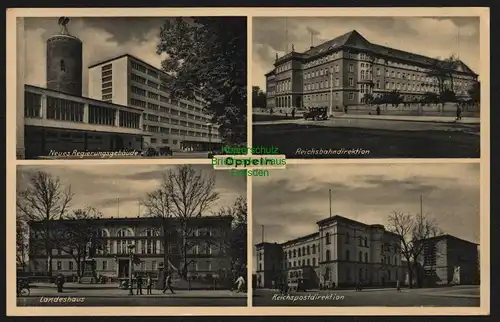 148759 AK Oppeln Opole 1940 Neues Regierungsgebäude Reichsbahndirektion Post