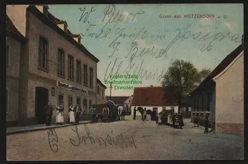148707 AK Wetzendorf a Unstrut Carsdorf 1908 Karsdorf Gasthof zum goldenen Löwen