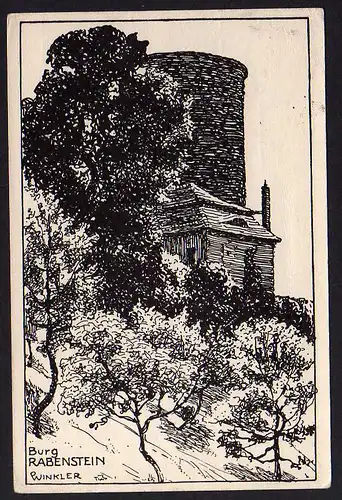 51169 AK Burg Rabenstein Fläming bei Belzig 1916 Künstlerkarte Winkler