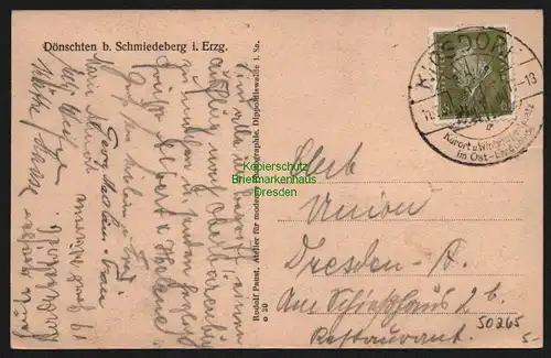 50265 AK Dönschten b. Schmiedeberg i. Erzgeb. 1932