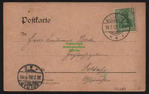 50214 AK Harz Selketal Alexisbad 1903 Verlag Lederbogen