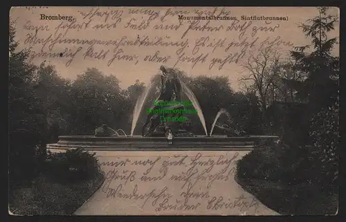 149947 AK Bromberg Wpr. Bydgoszcz Monumentalbrunnen Sintflutbrunnen 1914