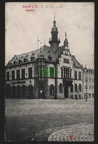 149898 AK Adorf i. V. 1908 Rathaus