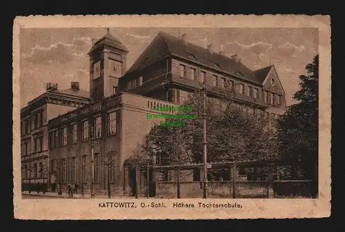 132878 AK Katowice Kattowitz Höhere Töchterschule um 1925