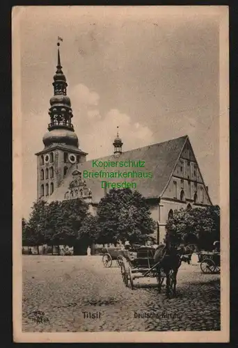 139853 AK Sowetsk Tilsit Ostpreußen Deutsche Kirche 1915 Feldpost