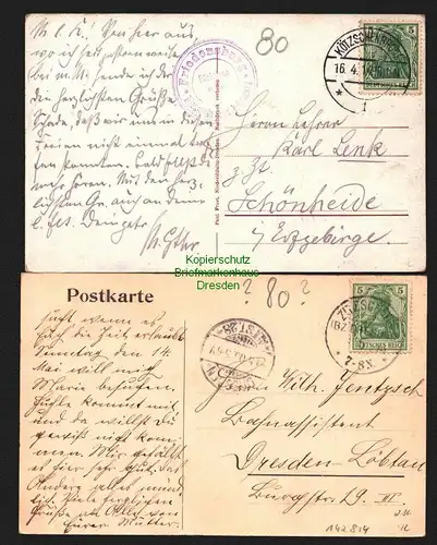 142814 2 AK Kötzschenbroda Zitzschewig 1905 Alt Wettinhöhe Niederlössnitz