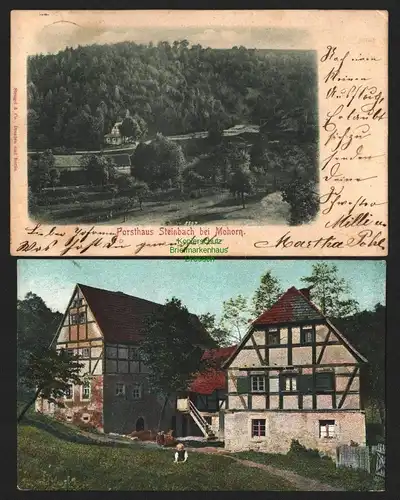 144089 2 AK Forsthaus Steinbach bei Mohorn 1901 1908