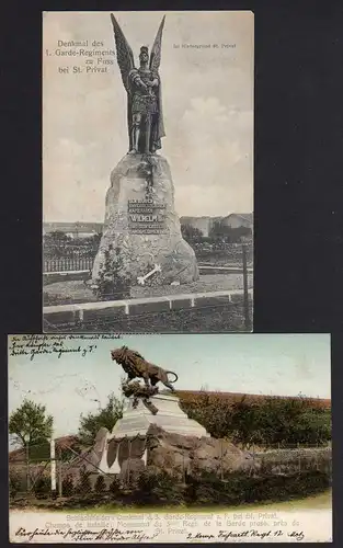 75042 2 AK St. Privat Denkmal 1. Garde Regiment zu Fuss Metz 1907