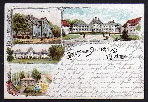 86524 AK Schloss Söder Heidekrug Litho 1901 Restaurant