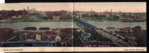 87071 AK 2-teilige Panorama Klapp Karte Warzsawa Ogolny widok - Totale 1915 Feld