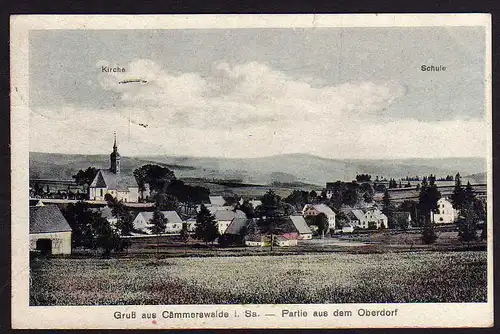 51416 AK Cämmerswalde i.Sa. 1920 Oberdorf Schule Kirche