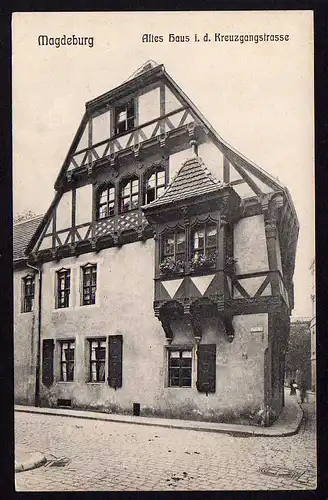 51277 AK Magdeburg um 1910 Altes Haus i. d. Kreuzgangstrasse